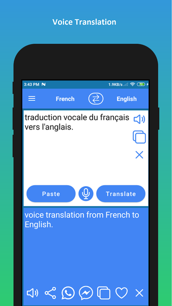 English to French Translation - Image screenshot of android app