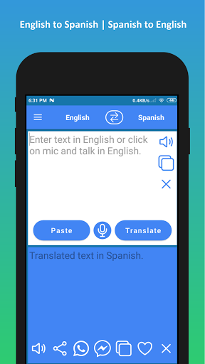 English to Spanish Translator - عکس برنامه موبایلی اندروید