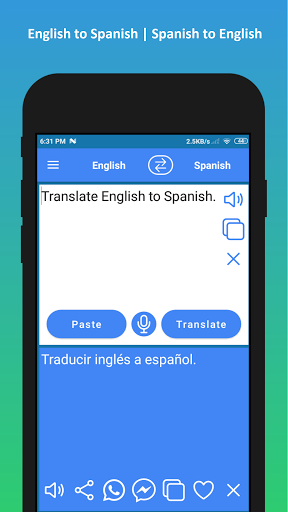 English to Spanish Translator - عکس برنامه موبایلی اندروید