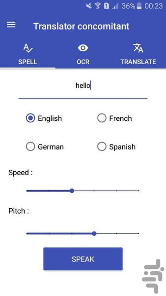 Translator concomitant - Image screenshot of android app