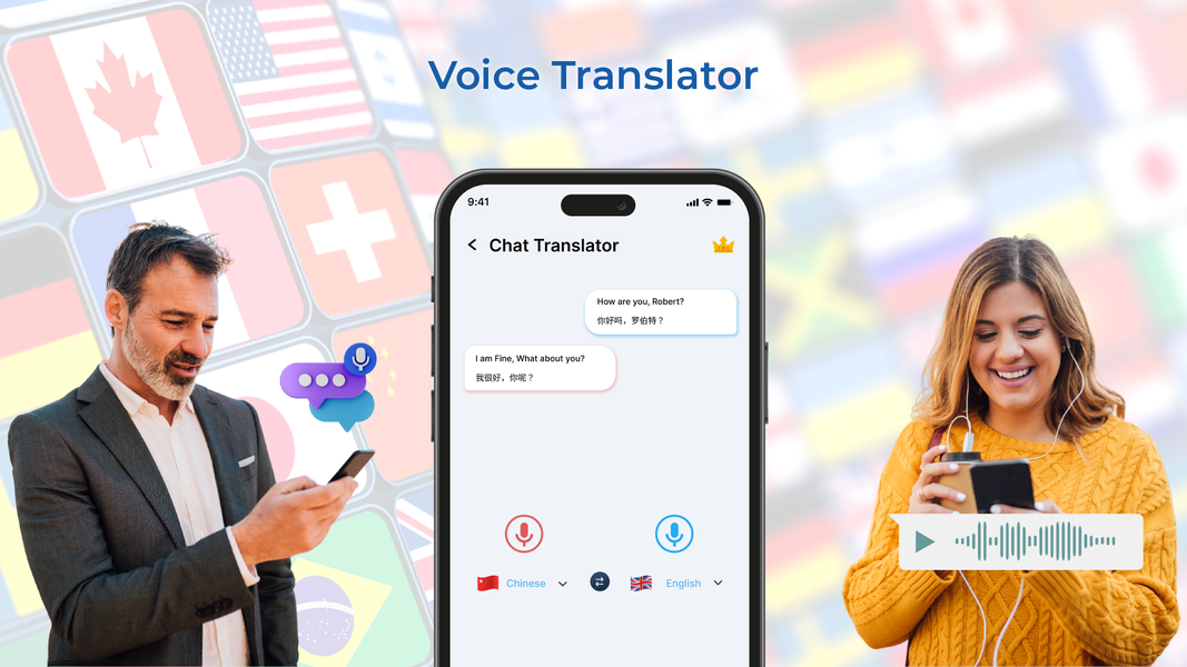 AI Voice Translator Translate - عکس برنامه موبایلی اندروید