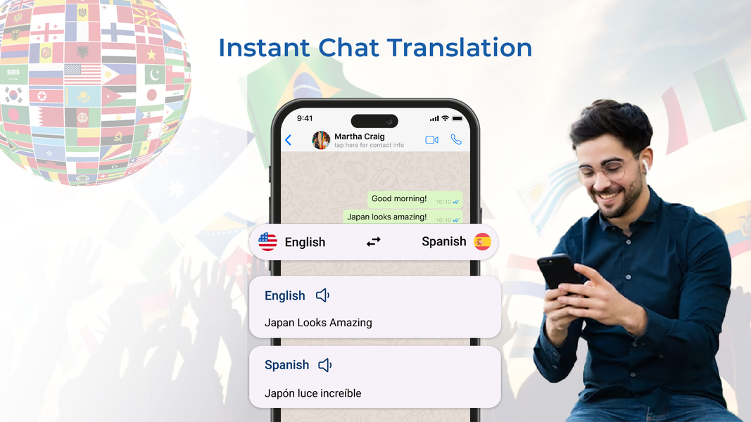 AI Voice Translator Translate - عکس برنامه موبایلی اندروید