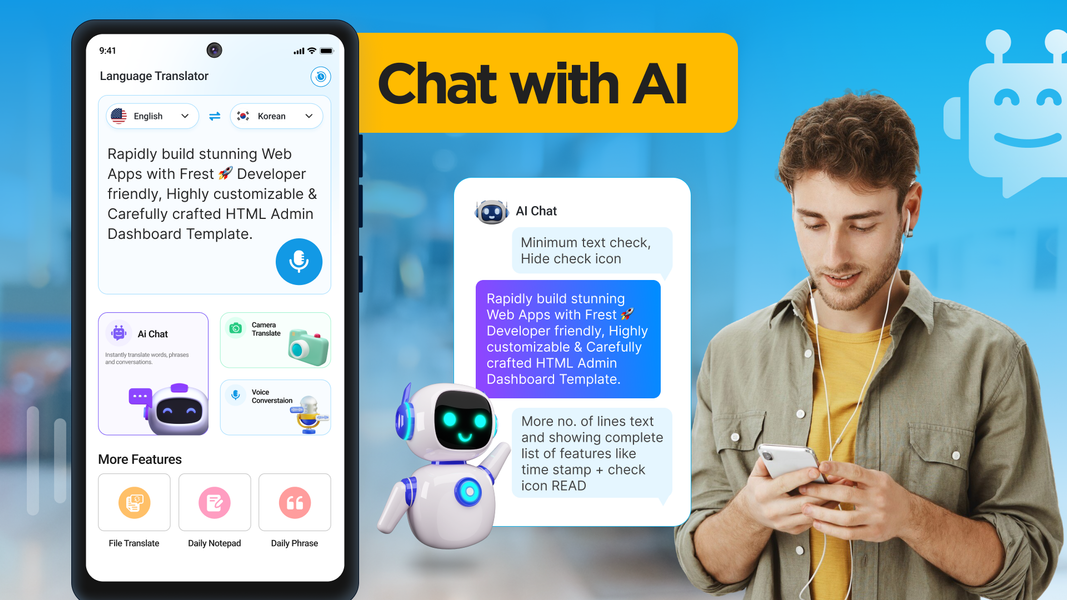 All Language Translator App - عکس برنامه موبایلی اندروید