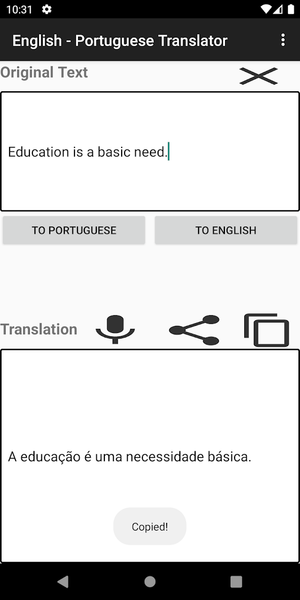 English Portuguese Translator - عکس برنامه موبایلی اندروید