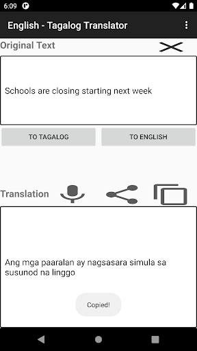 English - Tagalog Translator - Image screenshot of android app