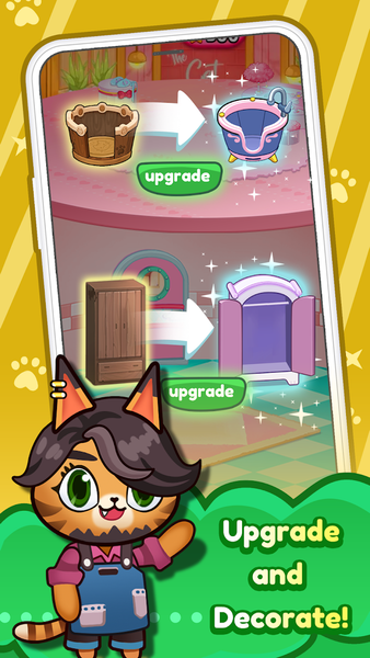 Idle Cat Makeover: Hair Salon - عکس بازی موبایلی اندروید
