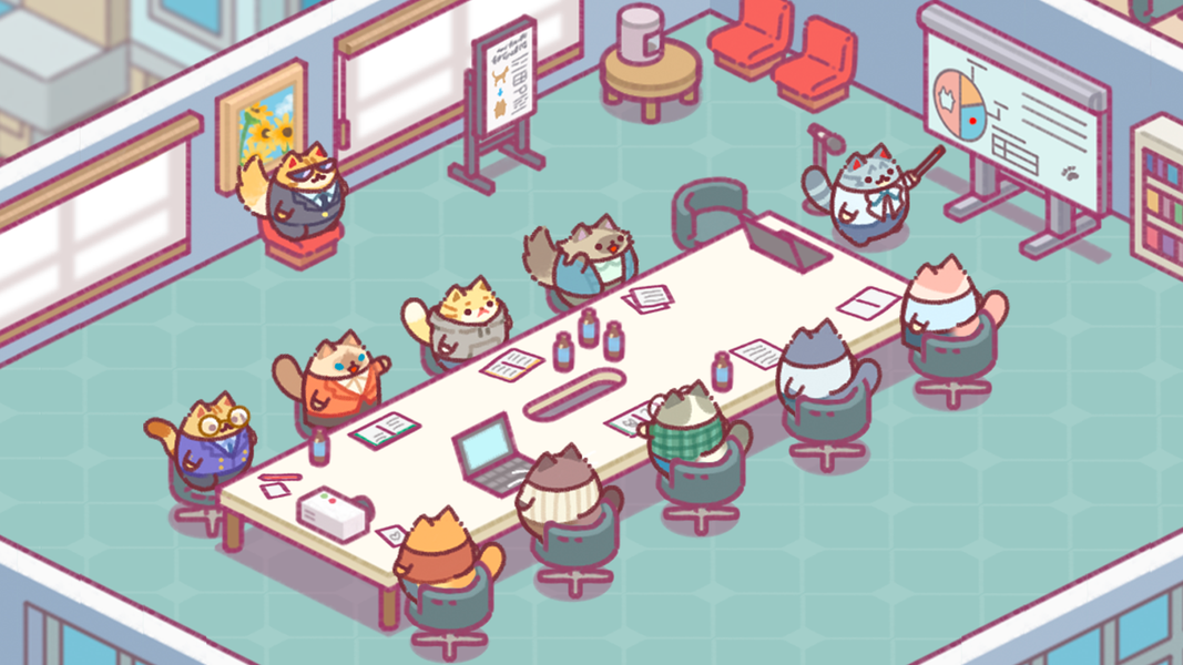 Office Cat: Idle Tycoon Game - Gameplay image of android game