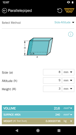 Area Volume Calculator - Image screenshot of android app