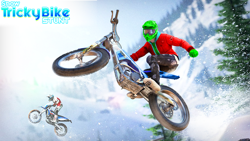 Snow Tricky Bike Stunt Race 3D - Gameplay image of android game