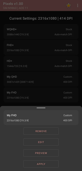 Pixels: Resolution+DPI Changer - Image screenshot of android app
