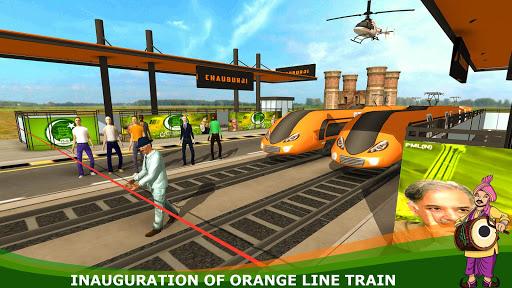 Orange Line Metro Train Game: New Train Simulator - Gameplay image of android game