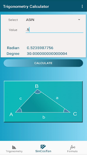 Sin cos deals tan triangle calculator