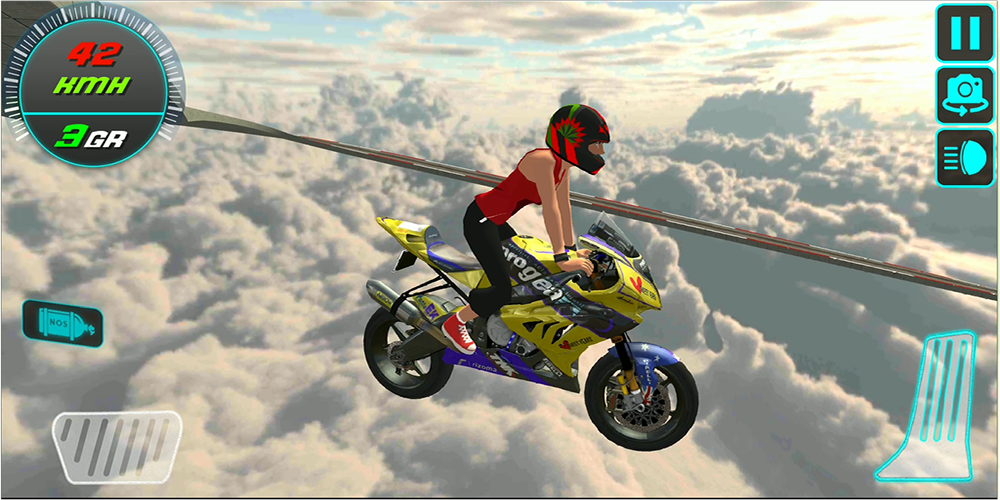 Crazy Bike Driving Simulator Impossible Sky Tracks - Gameplay image of android game