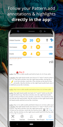 Knitting Genius, learn to knit - عکس برنامه موبایلی اندروید