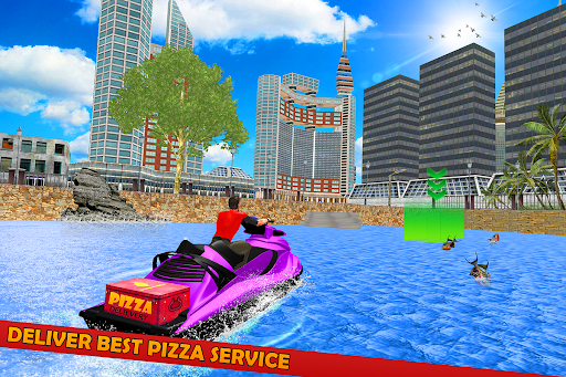 Pizza Delivery Jet Ski Games - Gameplay image of android game