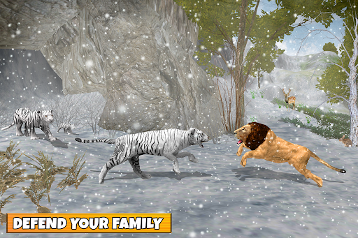 Snow Tiger Game Family Survive - Gameplay image of android game