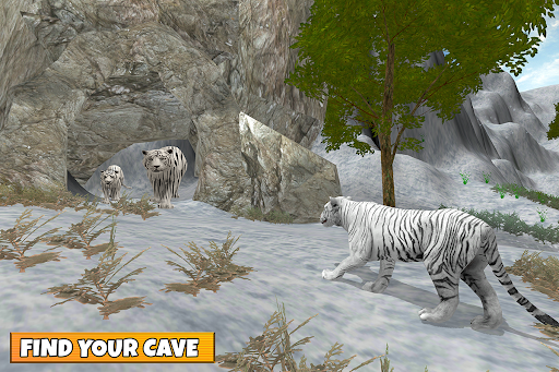 Snow Tiger Game Family Survive - Gameplay image of android game