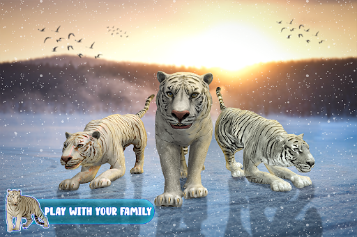 Snow Tiger Game Family Survive - Gameplay image of android game