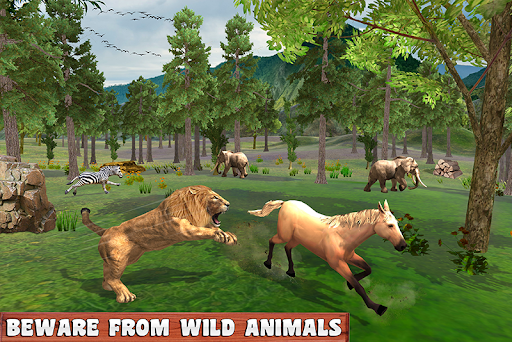 Wild Horse Simulator Game - Gameplay image of android game