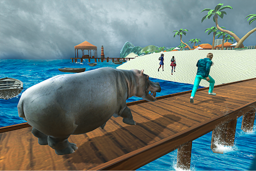 Wild Hippo Beach Simulator - عکس بازی موبایلی اندروید