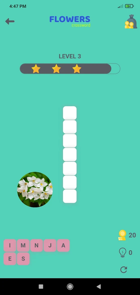Flowers Puzzle Crossword - Gameplay image of android game