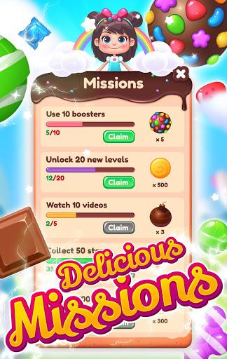 Delicious Sweets Smash : Match 3 Candy Puzzle 2020 - Gameplay image of android game