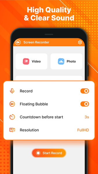 Record Screen HD - عکس برنامه موبایلی اندروید
