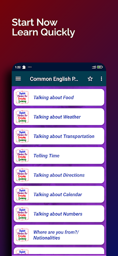 Common Phrases in English - عکس برنامه موبایلی اندروید