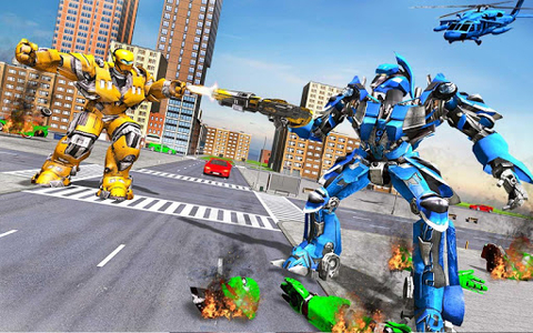 Robot Helicopter Car Transform - Gameplay image of android game