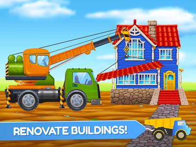 Build a House: Building Trucks - Gameplay image of android game
