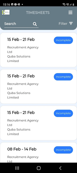 Trusted Contracts E-Timesheets - Image screenshot of android app