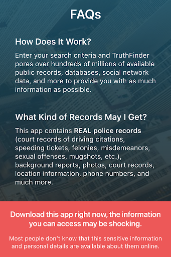 TruthFinder Background Check - عکس برنامه موبایلی اندروید