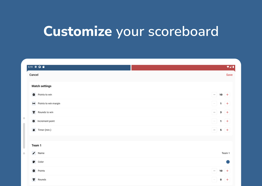 Scoreboard - Keep score - عکس برنامه موبایلی اندروید
