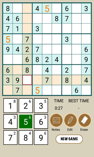 Sudoku Puzzle - Gameplay image of android game