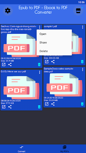Ebook Converter - Epub to pdf - عکس برنامه موبایلی اندروید