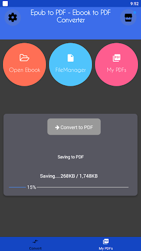 Ebook Converter - Epub to pdf - Image screenshot of android app