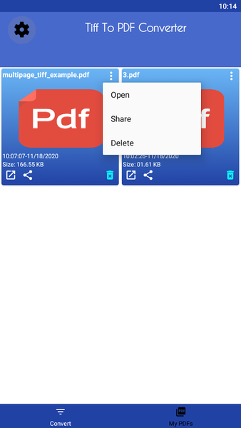 TIFF to PDF Converter - Image screenshot of android app