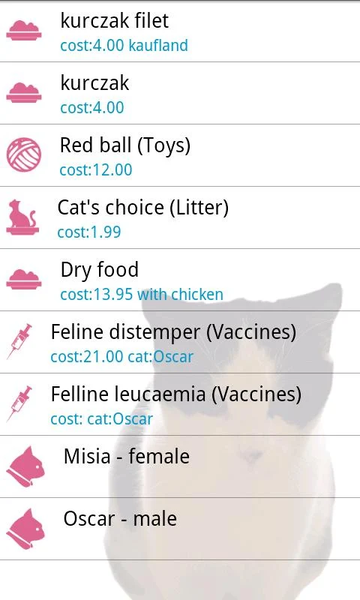 Cat Diaries: expenses, events, - Image screenshot of android app