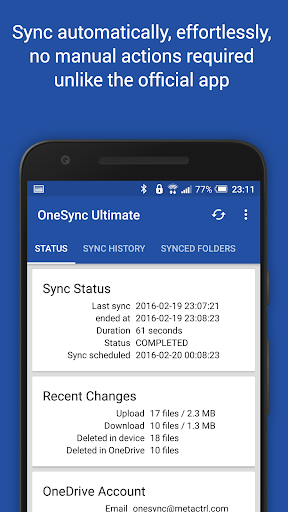 OneSync: Autosync for OneDrive - عکس برنامه موبایلی اندروید