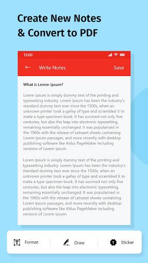 Text Note to PDF Export - عکس برنامه موبایلی اندروید