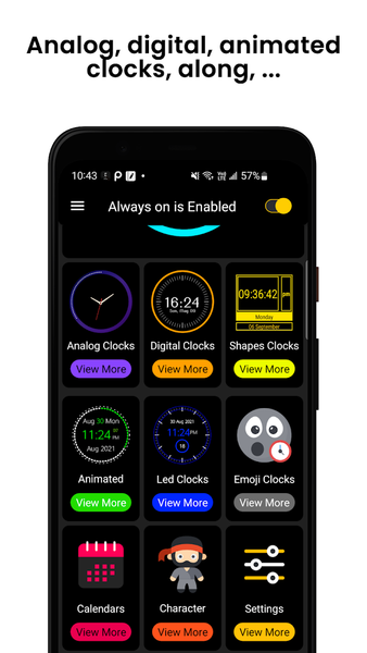 Clock Always On Display - Image screenshot of android app