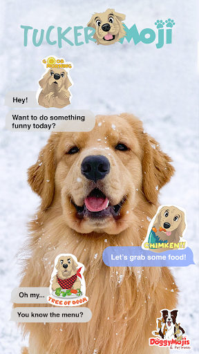 TuckerMoji - Golden Dog Sticke - Image screenshot of android app