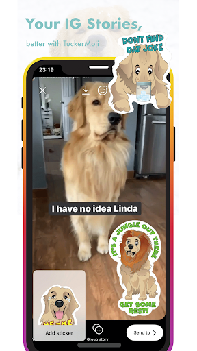 TuckerMoji - Golden Dog Sticke - Image screenshot of android app