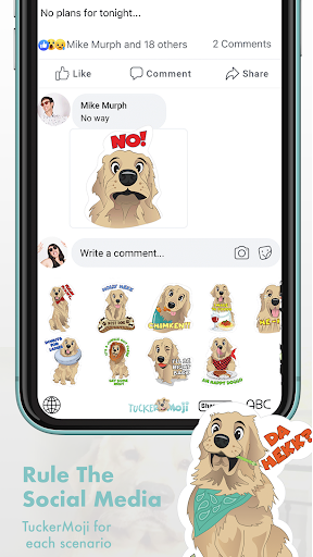 TuckerMoji - Golden Dog Sticke - Image screenshot of android app