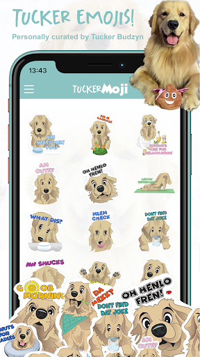 TuckerMoji - Golden Dog Sticke - Image screenshot of android app