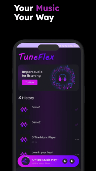 TuneFlex: Play Offline Music - عکس برنامه موبایلی اندروید