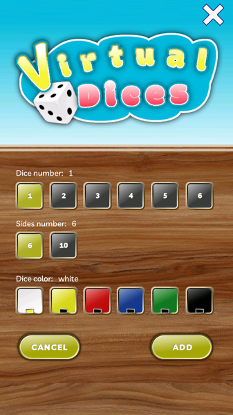 Virtual Dices ۳D - عکس بازی موبایلی اندروید