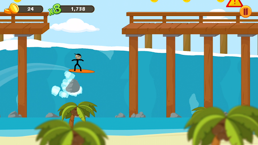 Stickman Surfer - Gameplay image of android game