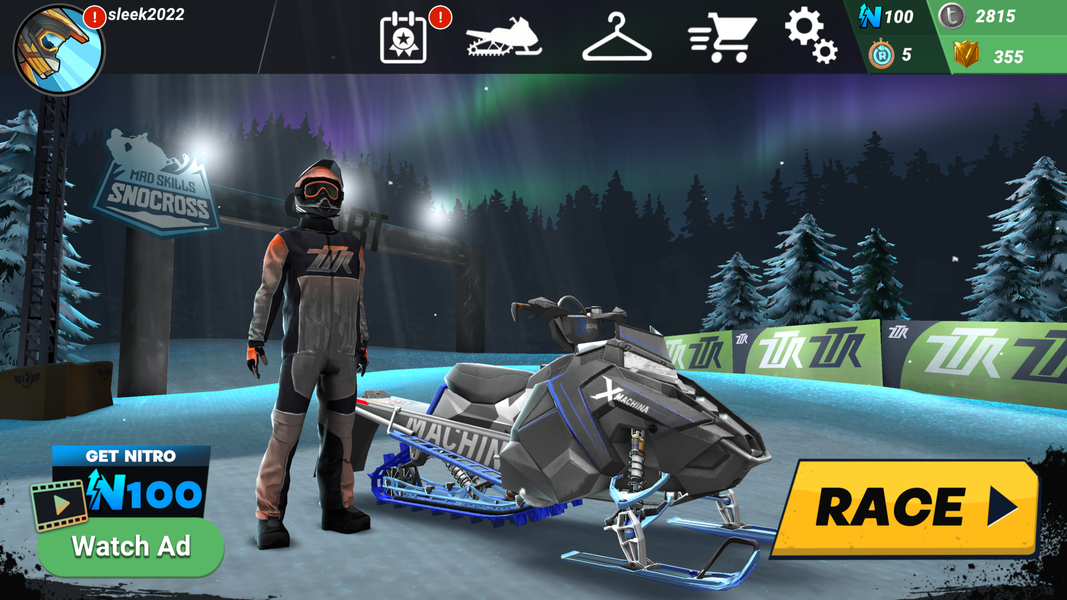 Mad Skills Snocross - Gameplay image of android game