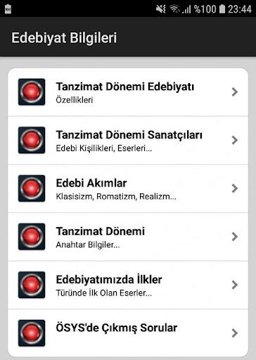 Edebiyat Bilgileri - Image screenshot of android app